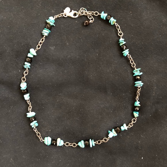 Silpada Silver Turquoise and Onyx Necklace - Picture 1 of 2